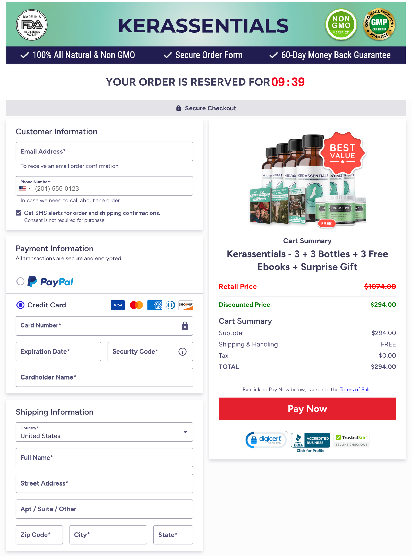 Kerassentials Official Website Secure Order Page